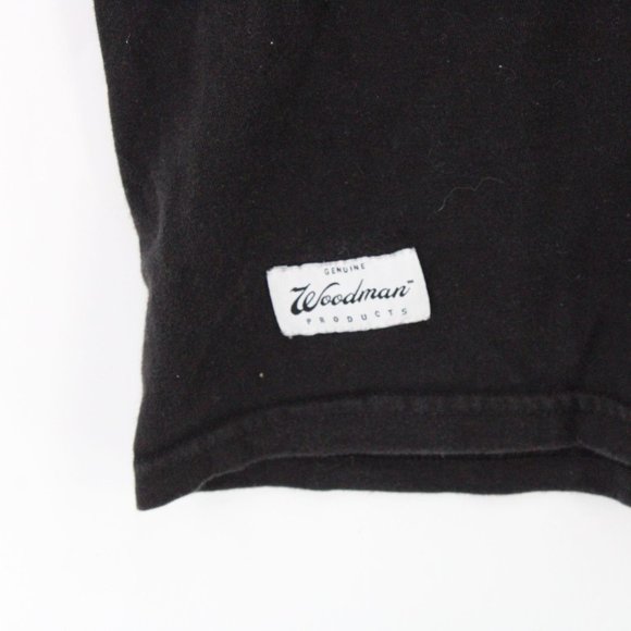 Woodman Shirt Tee Mens Black Short Sleeve Mouth Cherry Graphic Cotton Large L - Picture 5 of 8
